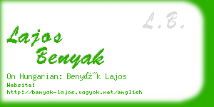 lajos benyak business card